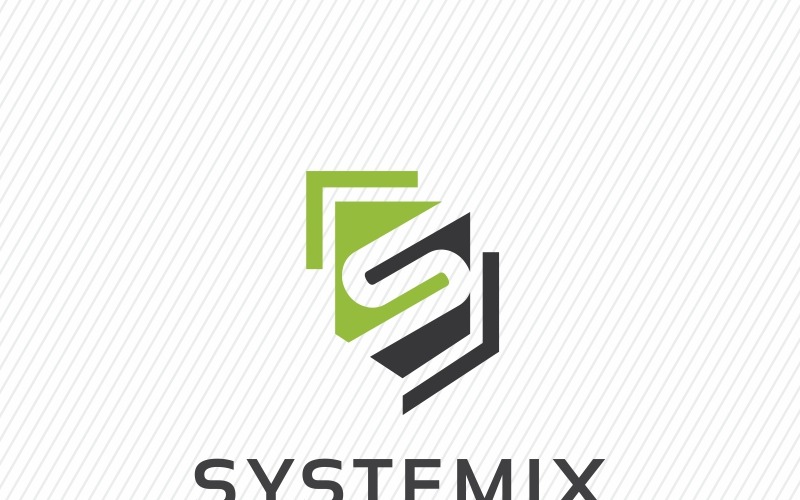 Systemix S лист логотип шаблон