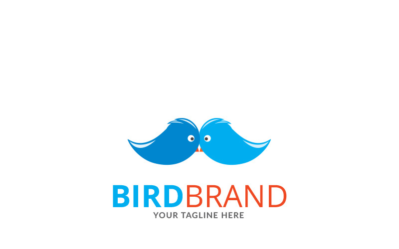 Download Шаблон логотипа "Twin Bird Brand Logo Template" / Twin Bird Brand Logo Template - Шаблон логотипа на тему графика abstract animal bird booking colibri delivery education event flight fly free fund game getaway humming hummingbird journey logistic media peace