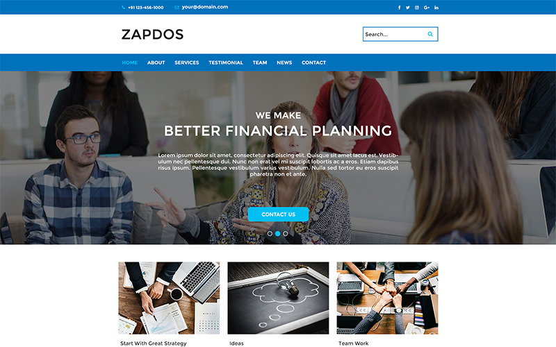 Download PSD шаблон "Zapdos Financial PSD Template" / Zapdos Financial PSD Template - Адаптивный PSD шаблон на тему консалтинг financial taxes business corporate services online banking advisor loans investment management planning plan corporate-accountant finance insurance invest mutual-funds