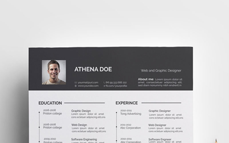 Download Резюме "Athana Deo Resume Template" / Athana Deo Resume Template - Резюме на тему графика infographic resume design cv cover letter template modern minimal professional us a4 diy creative lebenslauf word microsoft ms adobe indesign
