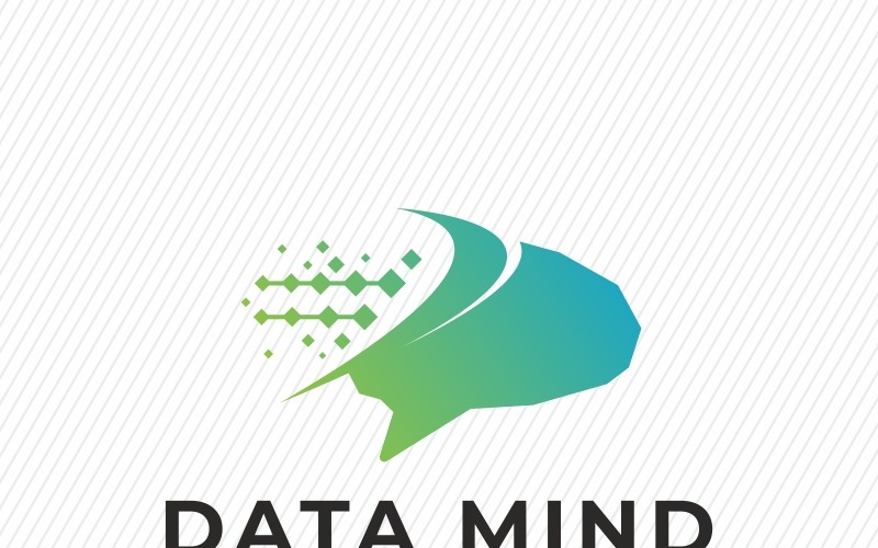 Download Шаблон логотипа "Data Mind Logo Template" / Data Mind Logo Template - Шаблон логотипа на тему графика artificial intelligence brain brainstorm cortex creation data development digital engineer entertainment expertise gaming generation genetic genius head human humanoid mind