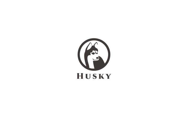 Download Шаблон логотипа "Husky Logo Template" / Husky Logo Template - Шаблон логотипа на тему графика canine crest day care dog logo doggy huskies illustration isolated pawprint pet retro shield siberian husky sled spitz working angry,canine,crest,day,care,dog,logo,huskies,illustration,isolat