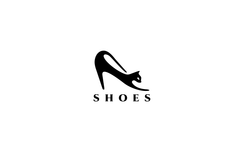 Modèle de logo de chaussures de chat