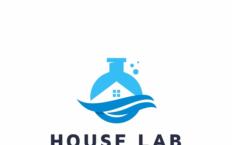 Modèle de logo de laboratoire de maison