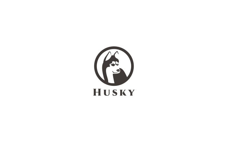 Modello di logo di husky
