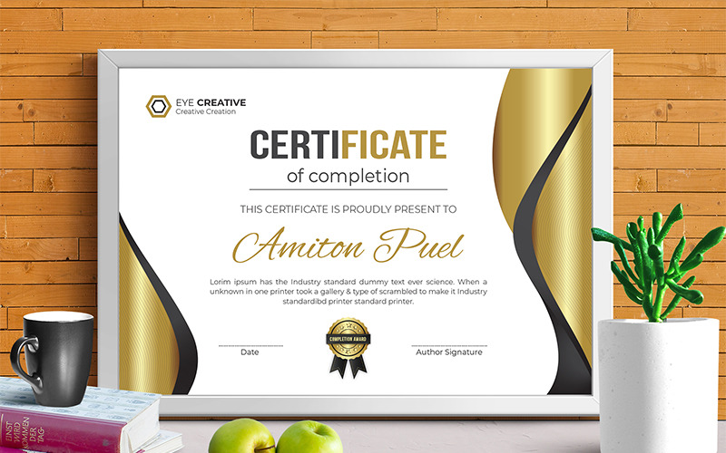 Download Шаблон сертификата "Modern Certificate Template" / Modern Certificate Template - Шаблон сертификата на тему графика 
