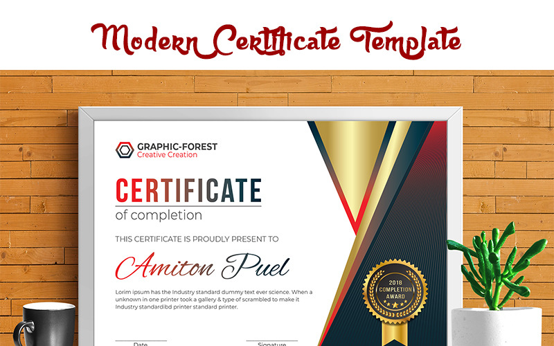 Modern certifikatmall