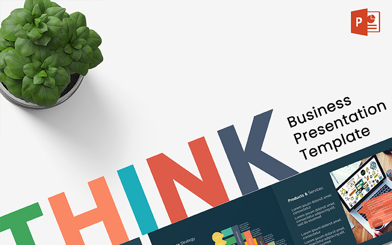 Plantilla de PowerPoint para pensar en negocios