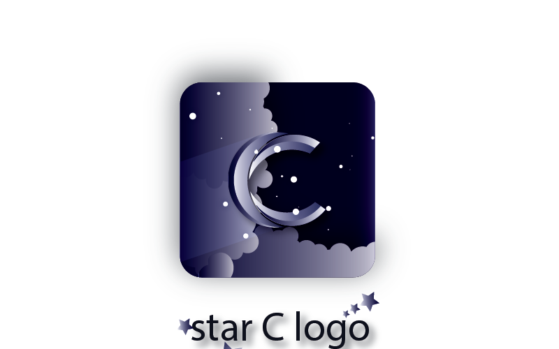 Download Шаблон логотипа "Star C Logo Template" / Star C Logo Template - Шаблон логотипа на тему графика letter c stars logo starclogo