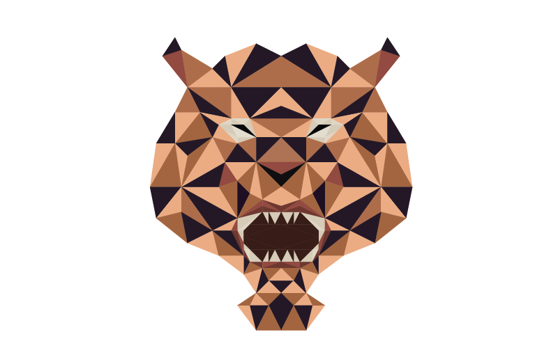 Download Шаблон логотипа "Tiger Logo Template" / Tiger Logo Template - Шаблон логотипа на тему графика tiger logo animals wildlife triangle