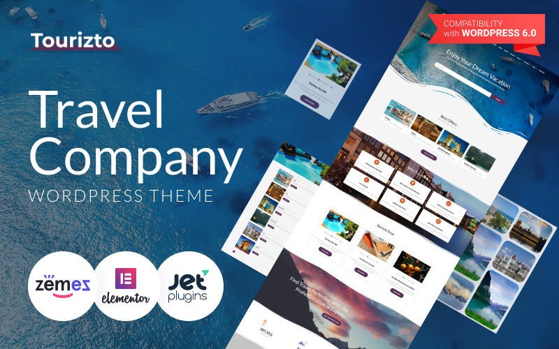 Tourizto - Travel Company WordPress Elementor téma