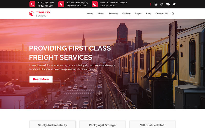 Download PSD шаблон "Trans Go - Transportation and Logistics PSD Template" / Trans Go - Transportation and Logistics PSD Template - Адаптивный PSD шаблон на тему сантехника cargo corporate freight industry logistics moving-company shipment transport transportation truck trucking warehouse localization ferry packaging relocation-services storage transport-service