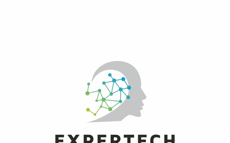 Download Шаблон логотипа "Expertech Human Mind Logo Template" / Expertech Human Mind Logo Template - Шаблон логотипа на тему графика abstract app blue colorful creative digital face head human digital idea mind hitech pixel internet modern pixel man pixels robo