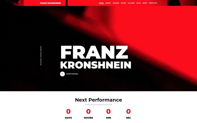 Franz Kronshnein - Modèle Joomla de musicien