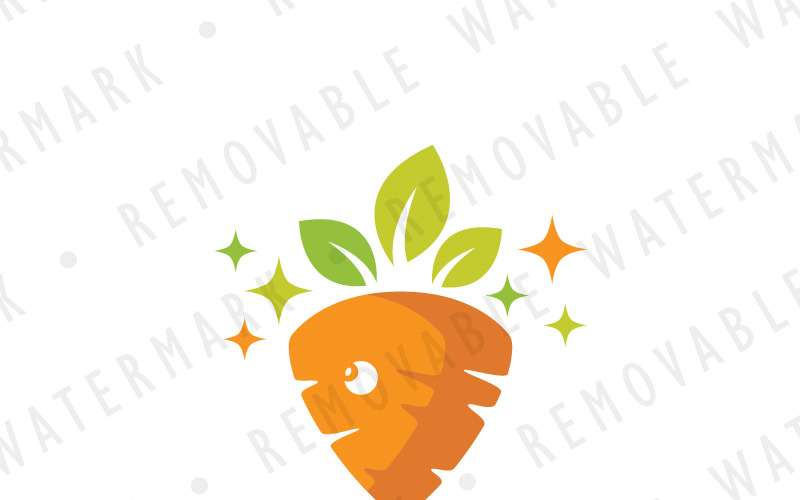 Download Шаблон логотипа "Healthy Carrot Logo Template" / Healthy Carrot Logo Template - Шаблон логотипа на тему графика food healthy farm organic eat nutrition vegetable carrot root crop vitamin mandrake gardening logo design template biotechnology agriculture pharmacy fertilizer