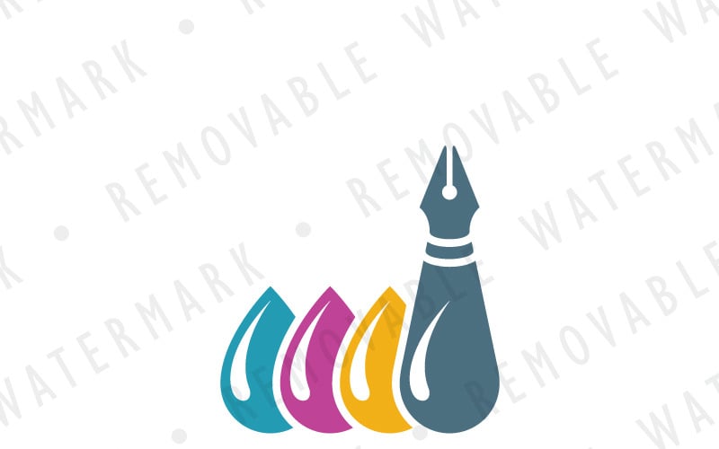 Download Шаблон логотипа "Ink Factory Logo Template" / Ink Factory Logo Template - Шаблон логотипа на тему графика factory ink drop liquid print engineering oil manufacturing pen lab printing tattoo power color logo design template paint chemical industry