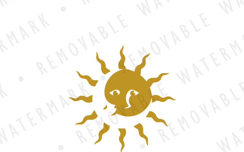 Modèle de logo lunaire et solaire