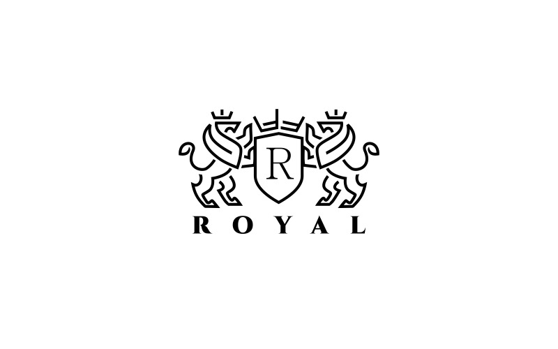 Modello di logo dei leoni reali