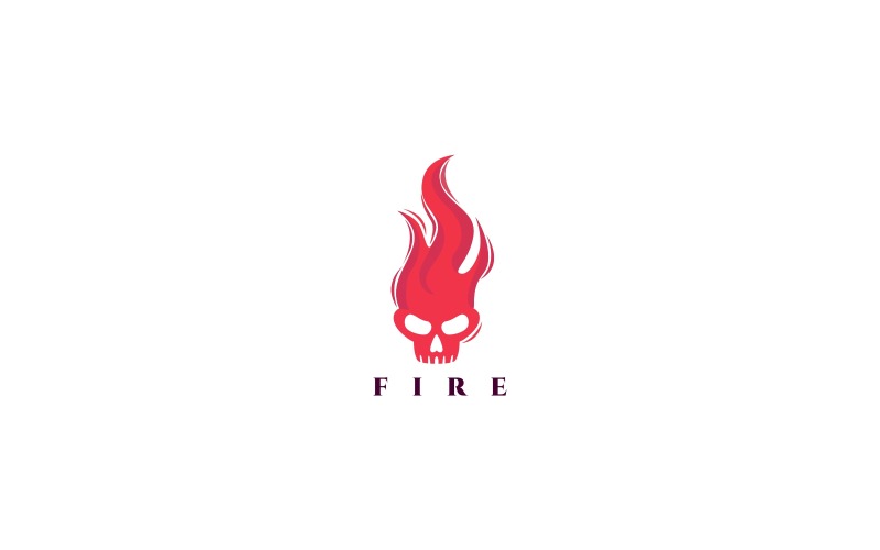 Skull Fire logotyp mall