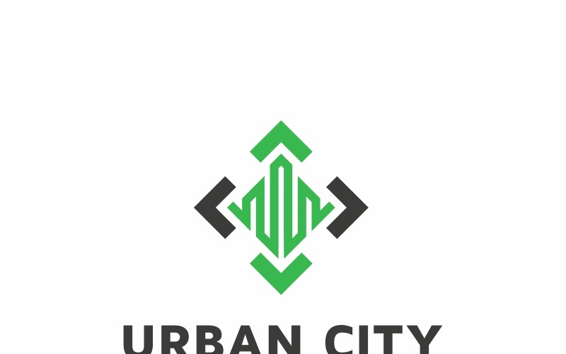 Download Шаблон логотипа "Urban City Logo Template" / Urban City Logo Template - Шаблон логотипа на тему графика architecture brand build builder building business citizen city tag construction contractor design home homeland human land line link logo people