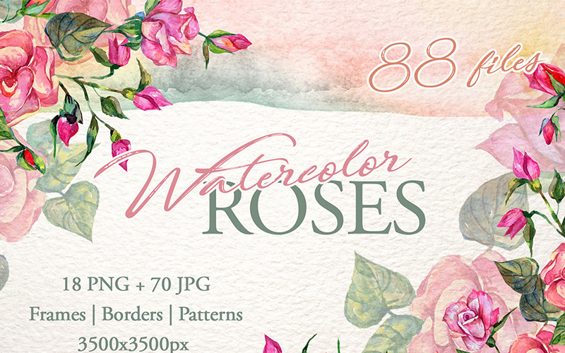 Download Иллюстрация "Wonderful Pink Roses PNG Watercolor Set - Illustration" / Wonderful Pink Roses PNG Watercolor Set - Illustration - Иллюстрация на тему графика watercolor illustration rosa delicate drawing background colorful drawn paint leaf plant wildflower wonderful pink rose seasonal foliage flower sprout stem
