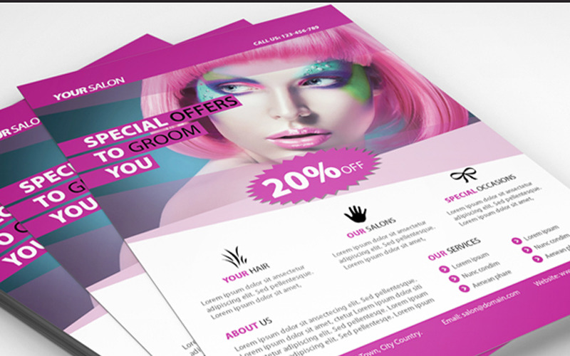 Beauty Salon Flyer - Vorlage für Corporate Identity