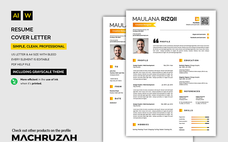 Download Резюме "Complete Resume Template" / Complete Resume Template - Резюме на тему графика resume template cv coverletter microsoftword creative design clean professional curriculumvitae modern simple word job