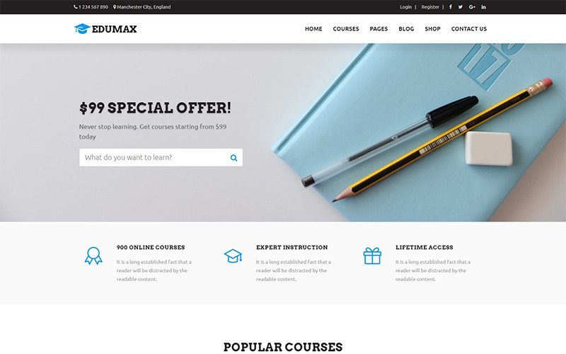 образовательный университет и онлайн-курсы. тема wordpress