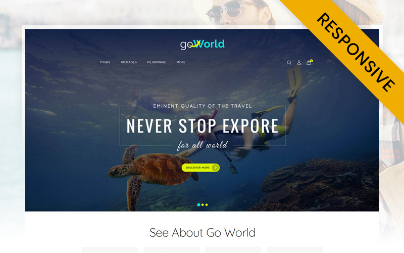 Go World - Modello OpenCart del negozio di viaggi