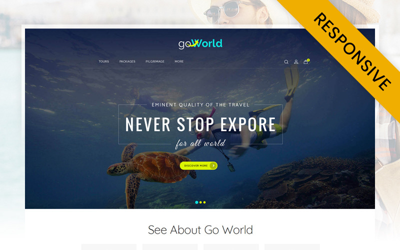 Go World - OpenCart шаблон для магазина путешествий