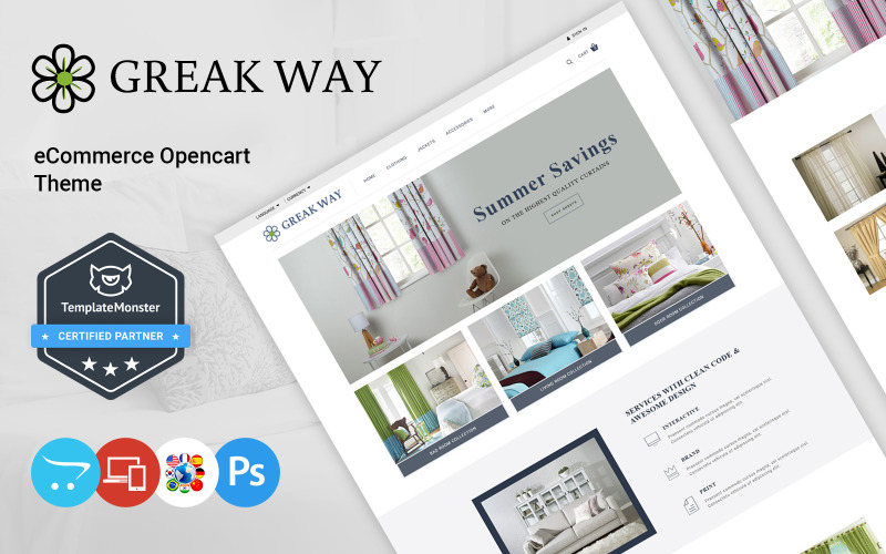 Greak Way - 窗帘店和家具装饰 OpenCart 模板