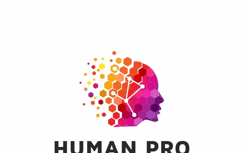 Download Шаблон логотипа "Human Pro Logo Template" / Human Pro Logo Template - Шаблон логотипа на тему графика artificial augmented reality brain brainstorm brand consultant creation creative creativity digital double engineer entertainment face head human identity intelligence media,ai,artificial,int