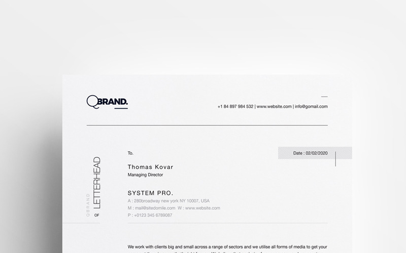 Membrete minimalista simple - Plantilla de identidad corporativa