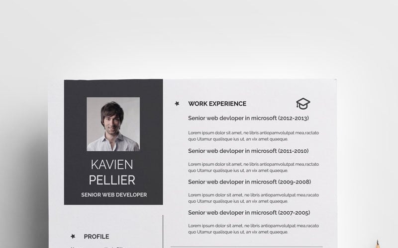 Modello di curriculum/cv di lavoro già pronto per la creatività