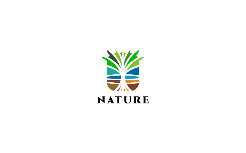 Modello di logo dell'albero della natura