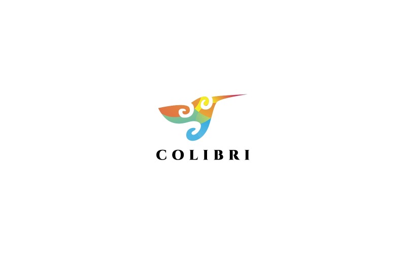 Modello di logo di colibrì
