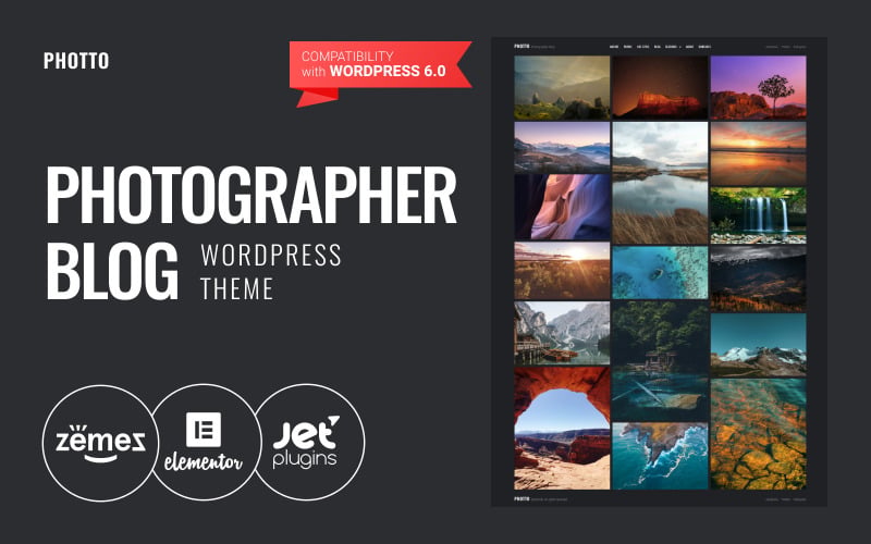 Phototo - Motyw WordPress Elementor dla bloga fotograficznego dla witryny studia kreatywnego