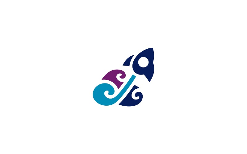 Roket Bulutu Logo Şablonu