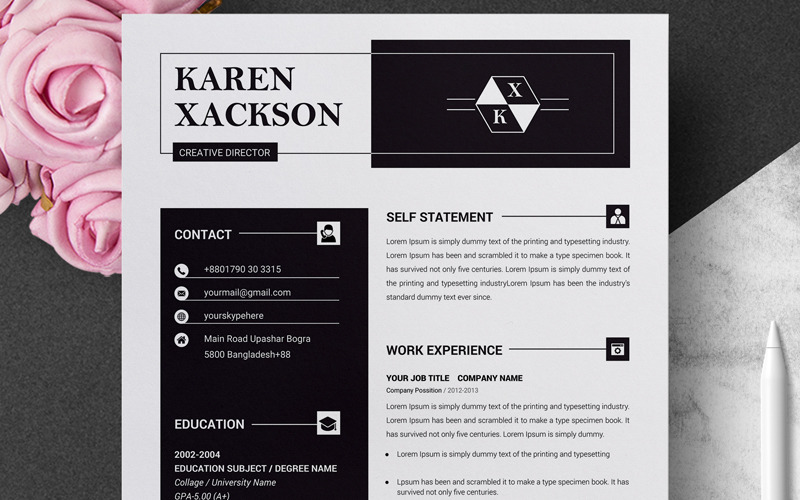 Schone en creatieve CV-sjabloon