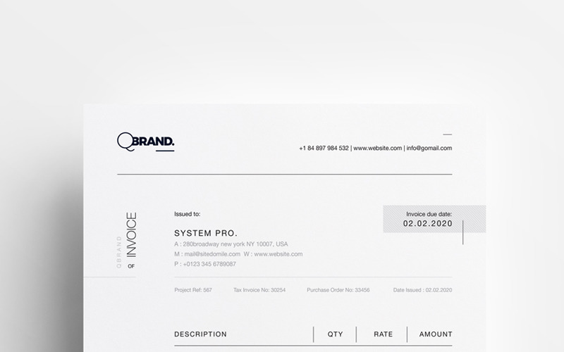 Download Фирменный стиль "Simple Clean Minimal Invoice - Corporate Identity Template" / Simple Clean Minimal Invoice - Corporate Identity Template - Фирменный стиль на тему графика invoice letterhead invoice minimal stylish modern simple annual report book proposal brochure business clean company profile corporate creative us conference