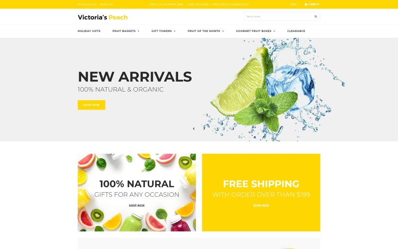 Victoria's Peach - Fruit Gifts Shopify-tema