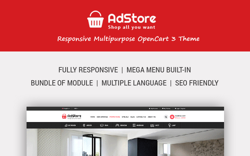 AdStore - Multifunctionele responsieve OpenCart-sjabloon