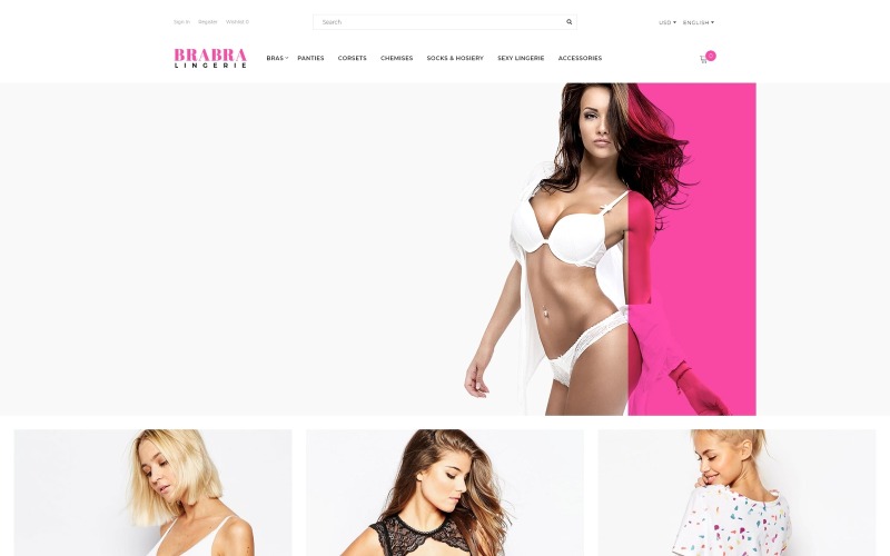Brabra - Beautiful Lingerie Online Store OpenCart Şablonu