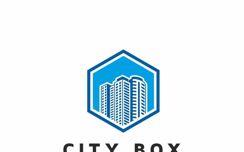 Download Шаблон логотипа "City Box Logo Template" / City Box Logo Template - Шаблон логотипа на тему графика agency box building business city expert firm group hexagon home logo market house inspection insulation invest location modern neighbor real