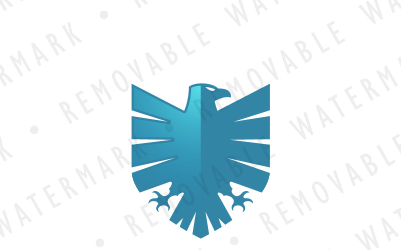 Download Шаблон логотипа "Eagle Shield Logo Template" / Eagle Shield Logo Template - Шаблон логотипа на тему графика eagle bird shield wings defense strategy hawk falcon strength power authority leadership protection security logo design template airlines military army