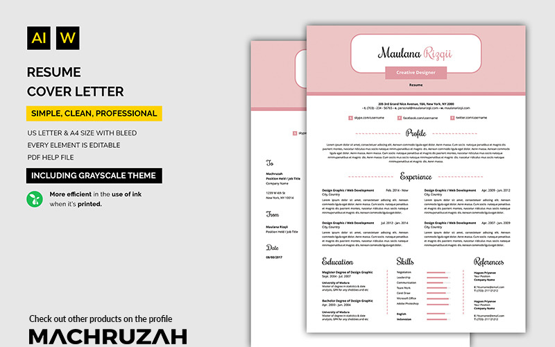 Feminine Resume Template #71124 TemplateMonster Feminine Resume Template #71124 TemplateMonster