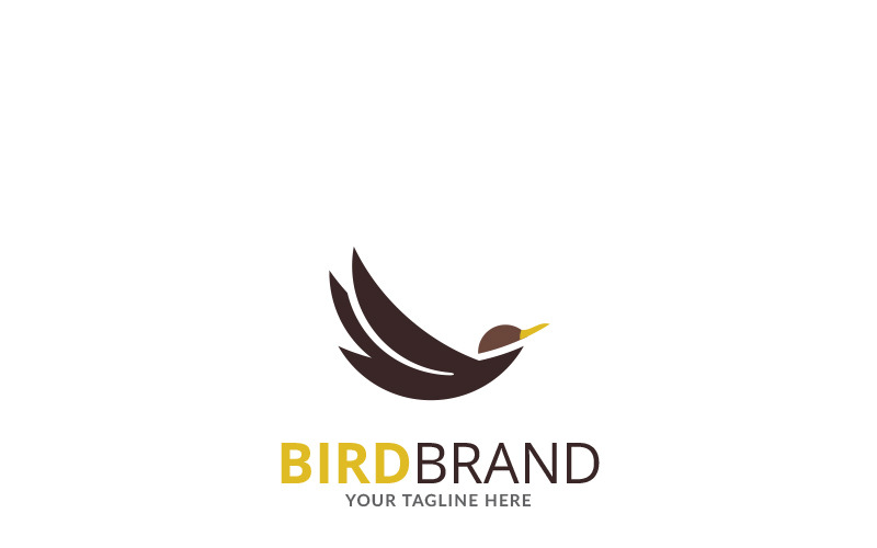 Download Шаблон логотипа "Flying Bird Brand Logo Template" / Flying Bird Brand Logo Template - Шаблон логотипа на тему графика animal bird blue bold brand business chirp clean company creative design fly humming line media modern nature professional sharp simple