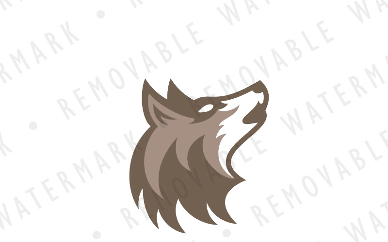 Download Шаблон логотипа "Howling Wolf Logo Template" / Howling Wolf Logo Template - Шаблон логотипа на тему графика social dog pack wild call communication wolf howl werewolf hound recording logo design template wildlife veterinary hunting security alpha music