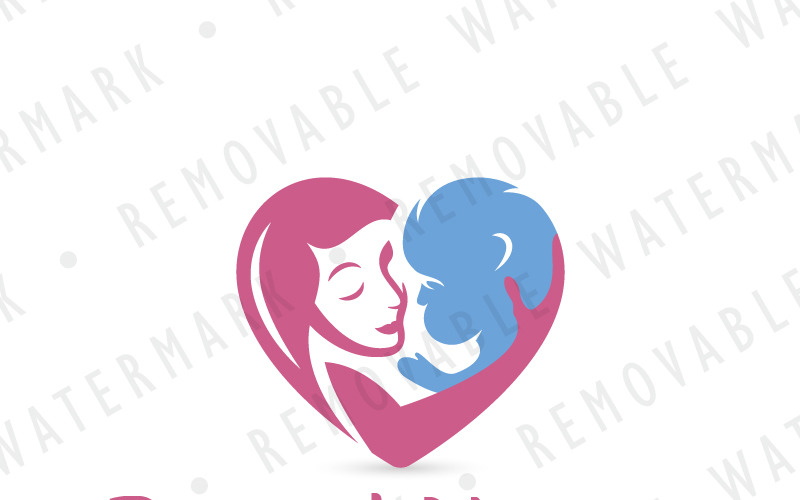 Download Шаблон логотипа "Maternal Love Logo Template" / Maternal Love Logo Template - Шаблон логотипа на тему графика kids mother baby heart love motherhood care hope bond maternity children childcare pregnancy logo design template adoption charity medical maternal
