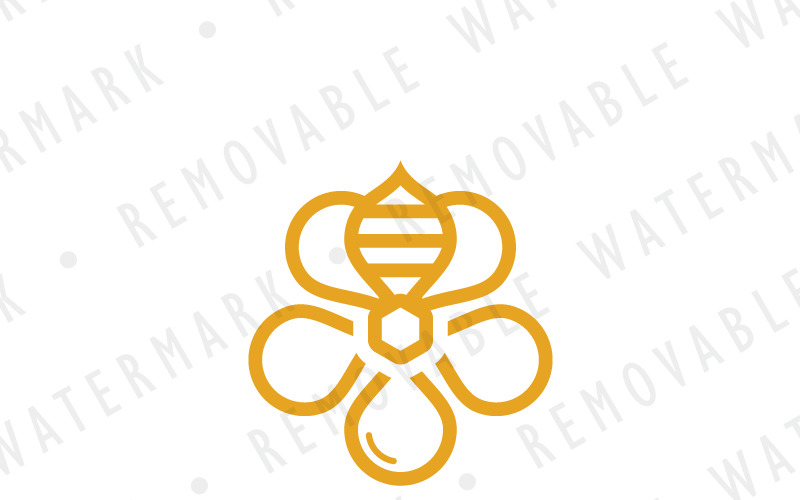 Мед бджоли цвітіння шаблон логотипу